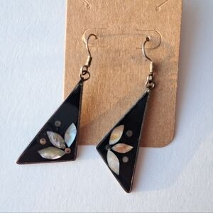 Silver drop earrings from Mexico